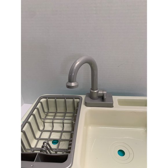 Kitchen Sink Toy Pretend Hard Plastic Drainer Running Water Play Faucet Detachab - Picture 4 of 5